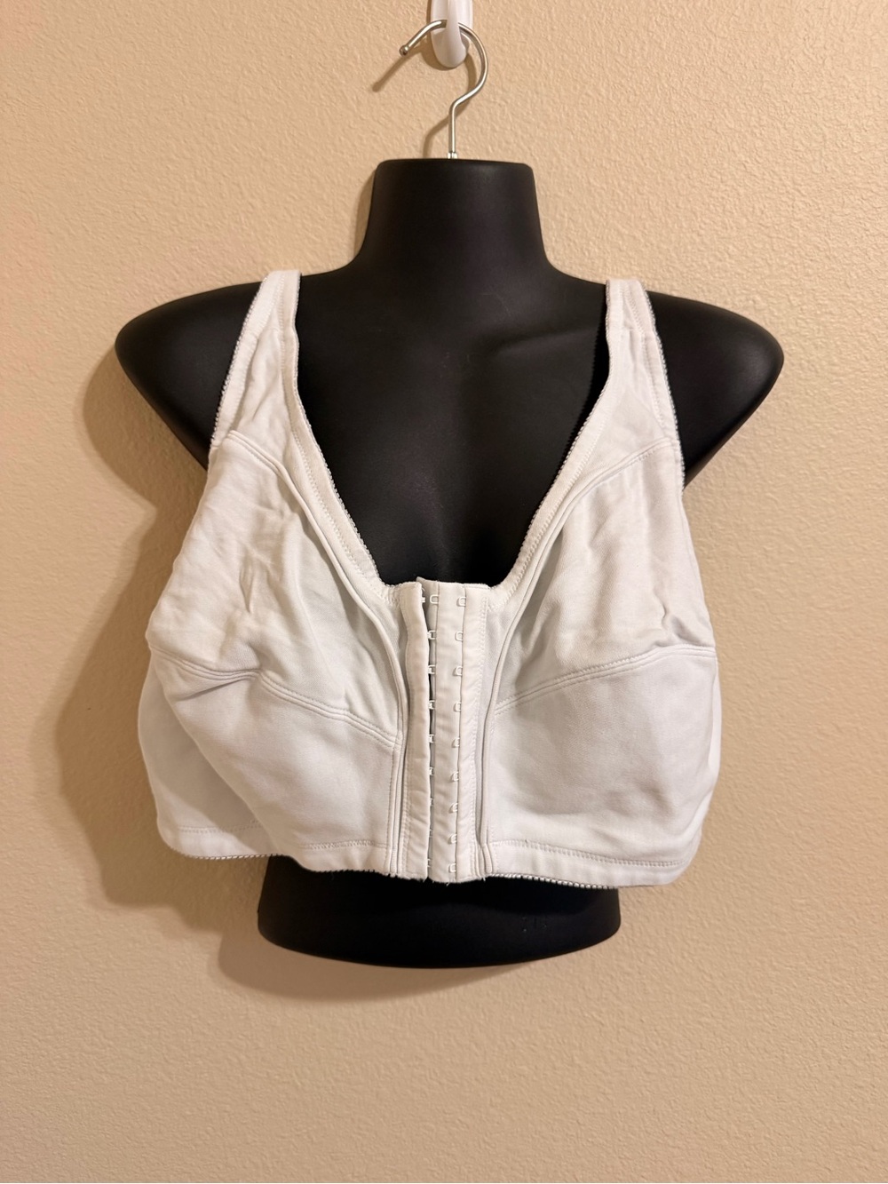 Front-Closure White Supportive Women's Crop Bra